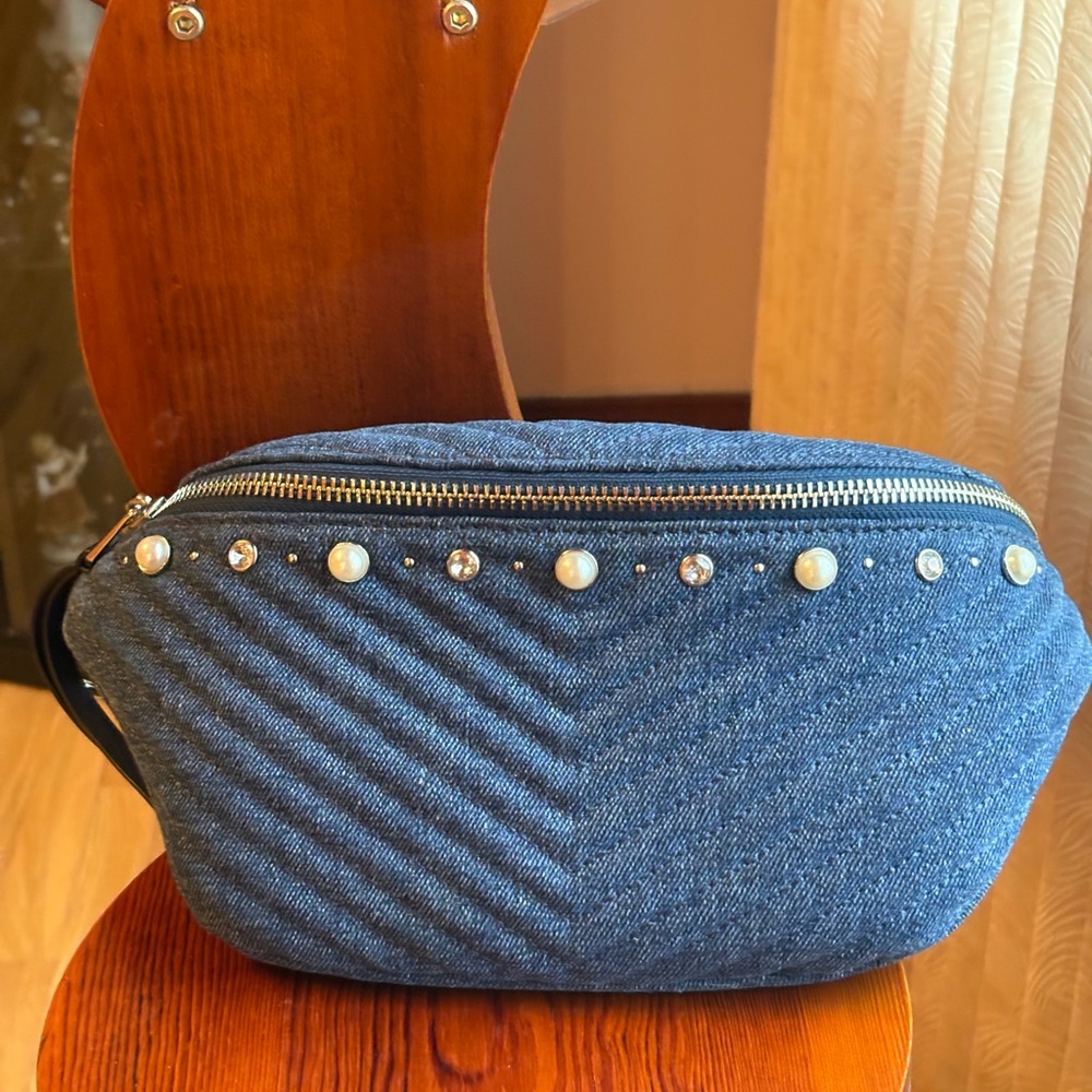 Rebecca Minkoff Blue  Denim Quilted Women's Belt Bag